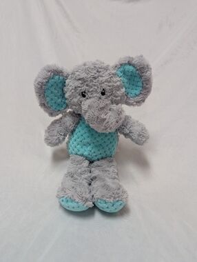 Spark Create Imagine Stuffed Elephant Plush Rattle Crinkle Ears 15" Grey Teal